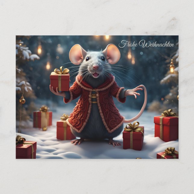 Carte Postale KL Le rat souhaite un joyeux Noël (Devant)