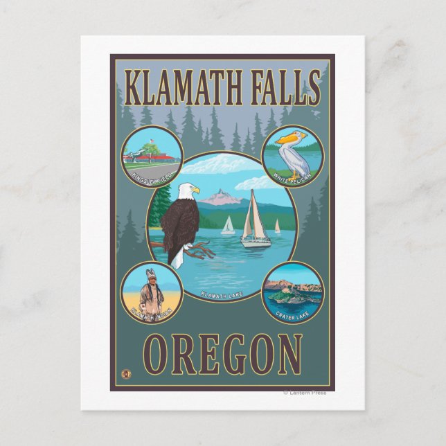 Carte Postale Klamath Falls, OregonScenic Travel Poster (Devant)