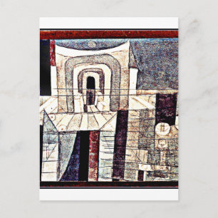 Carte Postale Klee - Architecture en rouge et vert