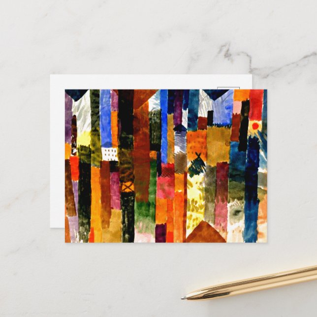 Carte Postale Klee - Avant la ville (Devant/Arrière en situation)