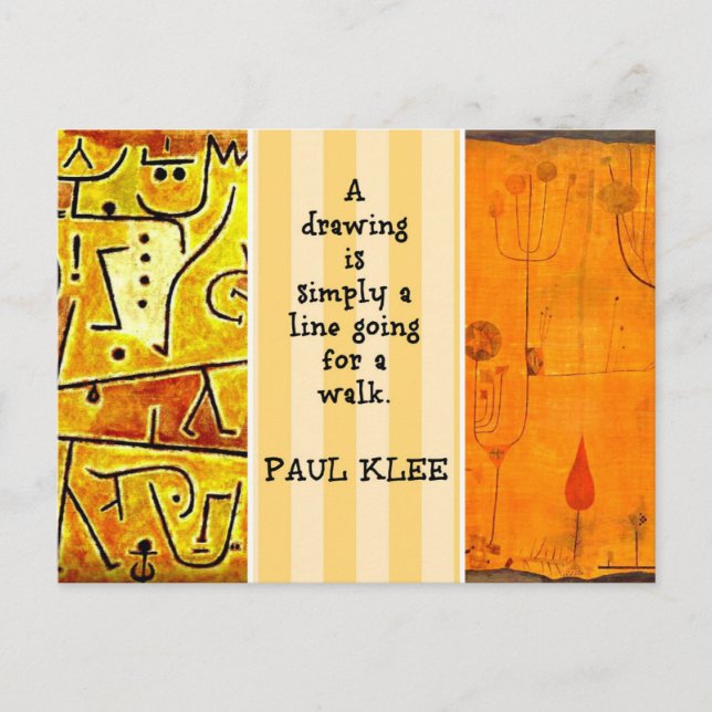 Carte Postale Klee - Citation et peintures (Devant)