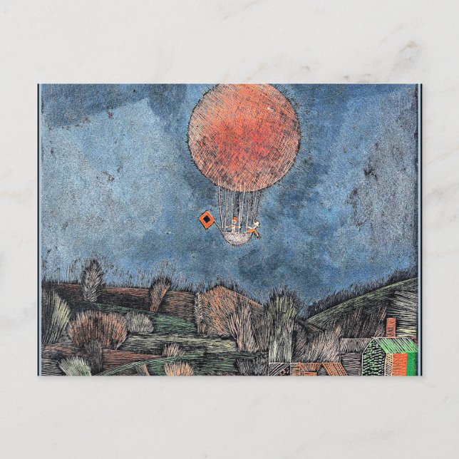 Carte Postale Klee - Der Luftballon, oeuvre d'art abstraite (Devant)
