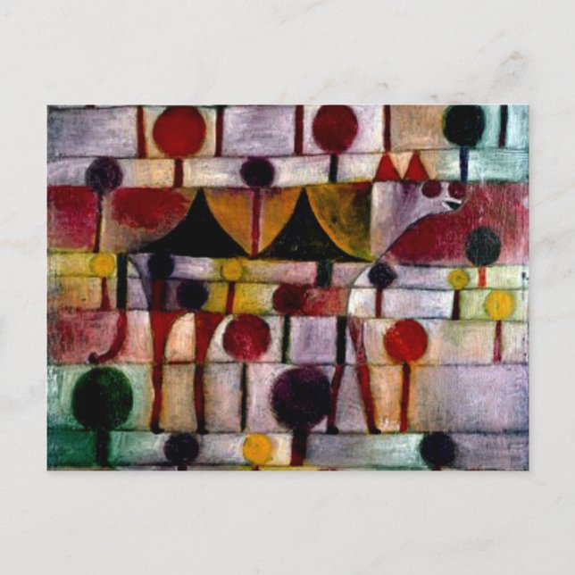 Carte Postale Klee - Kamel in Rhythmischer Baumlandschaft Klein (Devant)