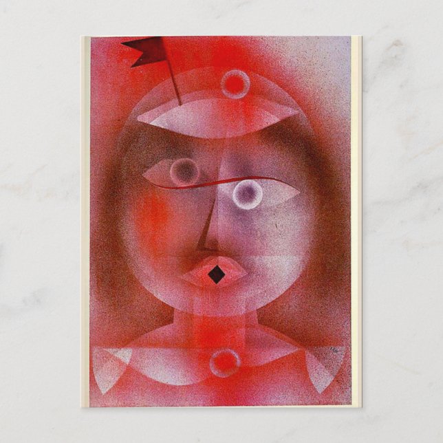 Carte Postale Klee - Le masque avec le petit drapeau (Devant)