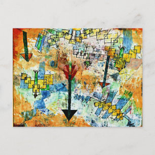 Carte Postale Klee - Oiseaux se balançant vers le bas et flèches