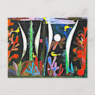 Carte Postale Klee - Paysage aux oiseaux jaunes