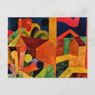 Carte Postale Klee - Paysage avec drapeaux