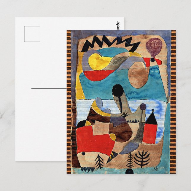 Carte Postale Klee - Paysage du château avec éclair noir (Devant / Derrière)