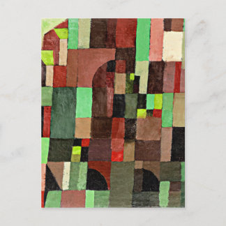 Carte Postale Klee - Rythmes rouges, verts et violets-jaunes