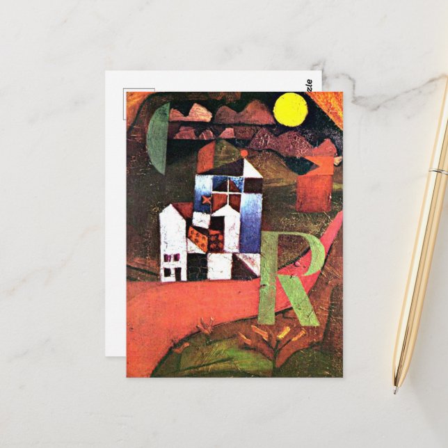 Carte Postale Klee - Ville de R (Devant/Arrière en situation)