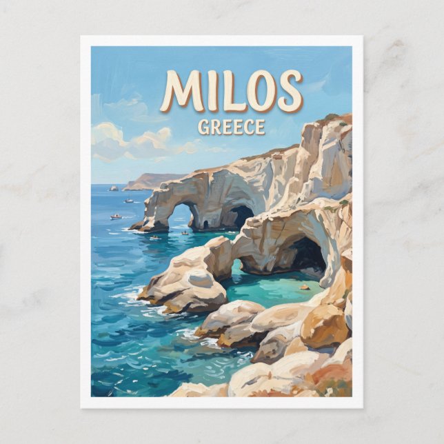 Carte Postale Kleftiko Milos Grèce (Devant)