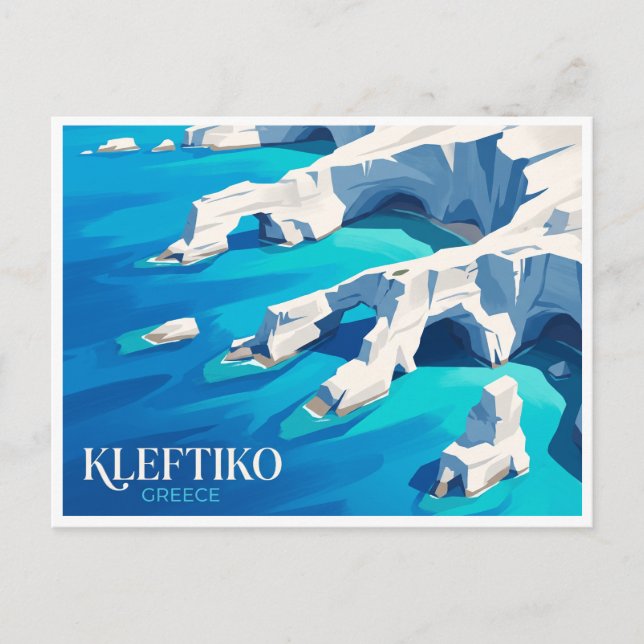 Carte Postale Kleftiko Milos Grèce (Devant)