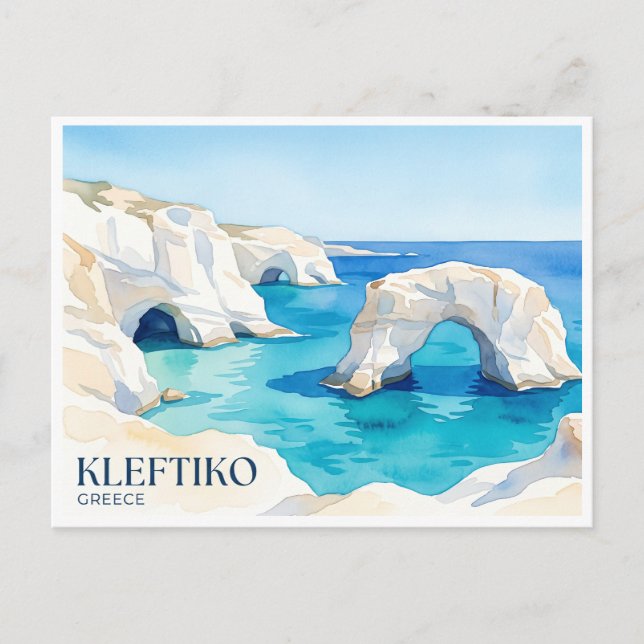 Carte Postale Kleftiko Milos Grèce (Devant)