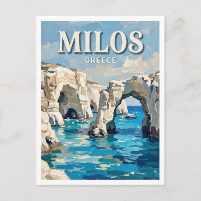 Carte Postale Kleftiko Milos Grèce (Devant)