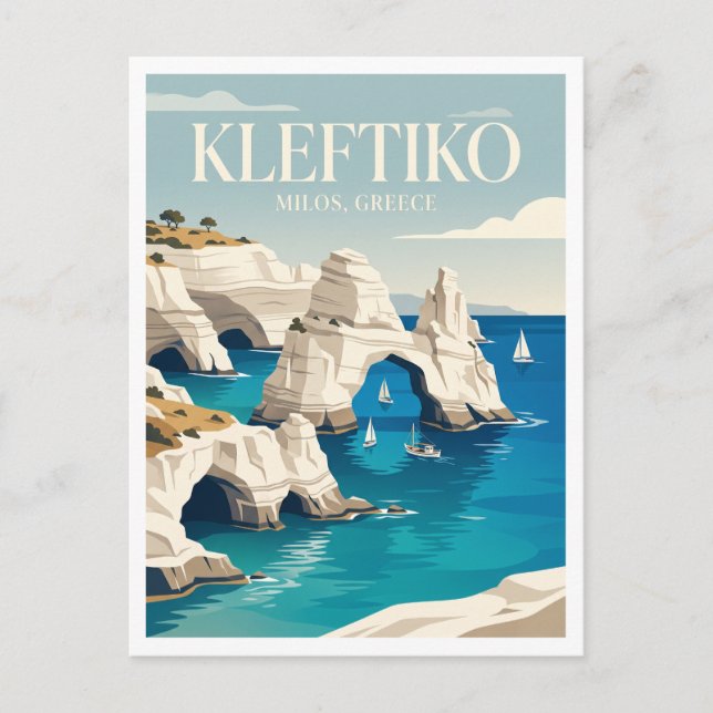 Carte Postale Kleftiko Milos Grèce (Devant)