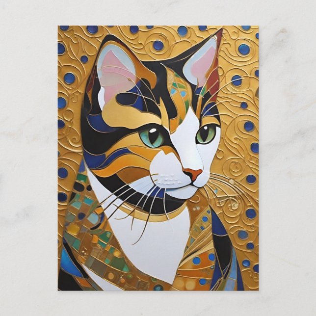 Carte postale Klimt Cat (Devant)
