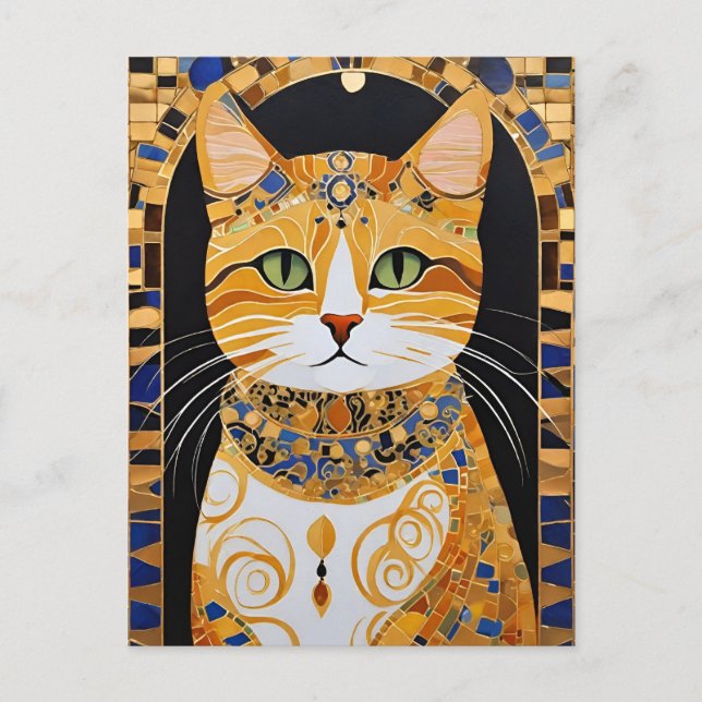 Carte postale Klimt Cat (Devant)