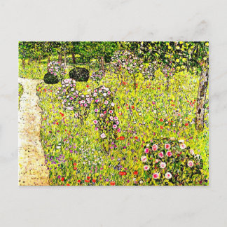 Carte Postale Klimt - Jardin aux fruits avec Rose, art Gustav Kl