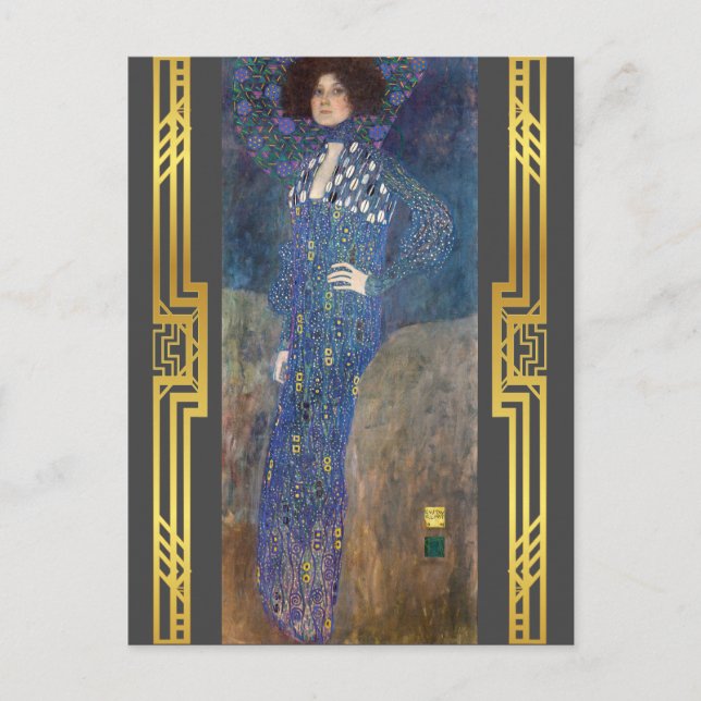 Carte Postale Klimt Restauré Émilie Floge Art Nouveau Peinture (Devant)