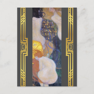 Carte Postale Klimt restauré Poisson d'or Art Nouveau Peinture