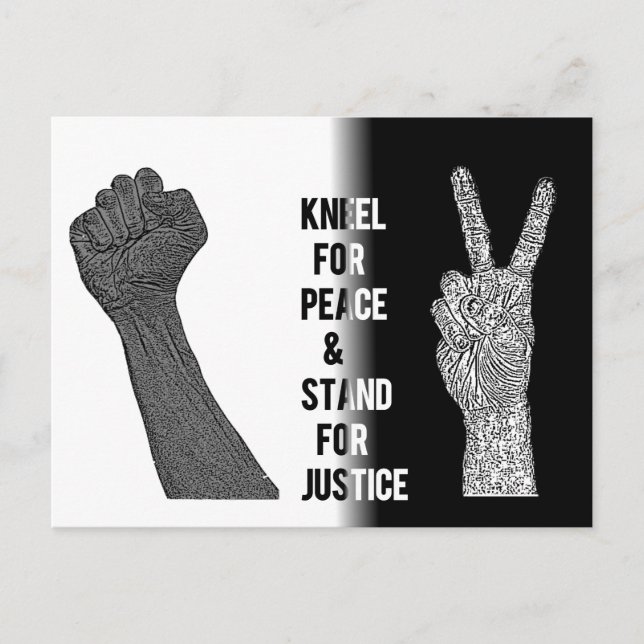Carte Postale Kneel for Peace and Stand for Justice (Devant)