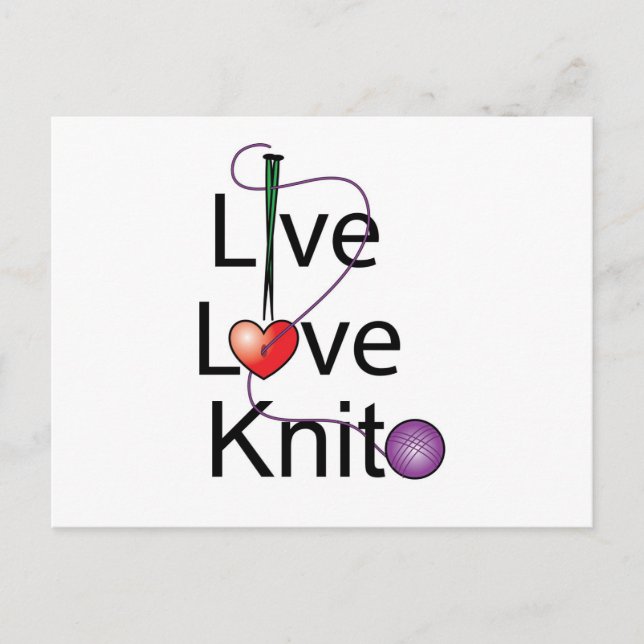 Carte Postale Knit d'amour en direct (Devant)