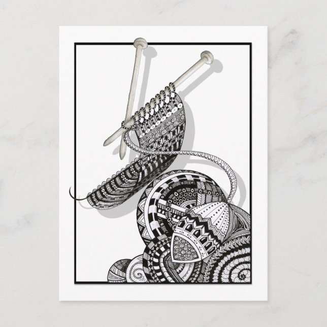 Carte Postale Knit One Doodle Art (Devant)