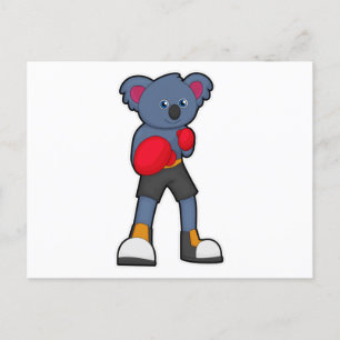 Carte Postale Koala à la boxe avec des gants de boxe