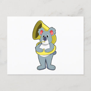 Carte Postale Koala bear à la musique avec saxophone.PNG