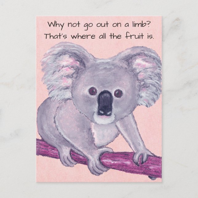 Carte Postale Koala Bear~Dehors sur un membre (Devant)