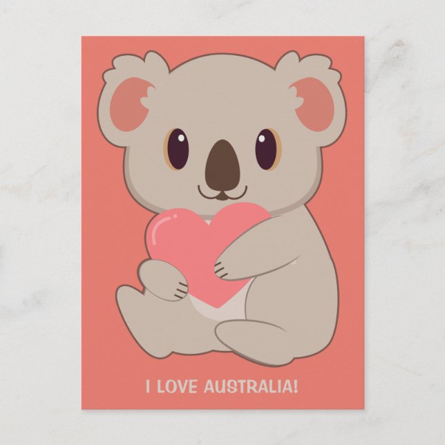 Carte Postale Koala d'amour du texte personnalisé (Devant)
