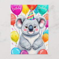 Koala d'anniversaire drôle avec ballons Sarcastiqu