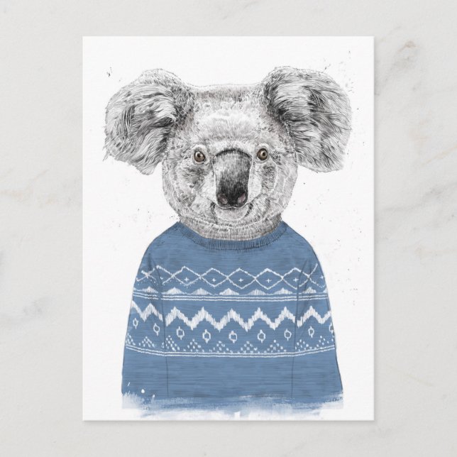 Carte Postale Koala d'hiver (Devant)