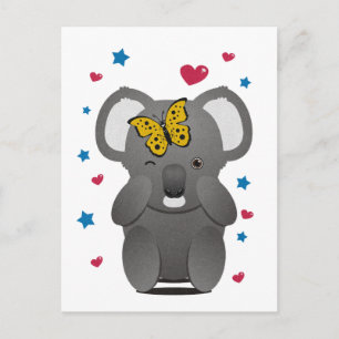 Carte Postale Koala Et Papillon