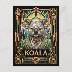 Carte Postale Koala, faune Art déco