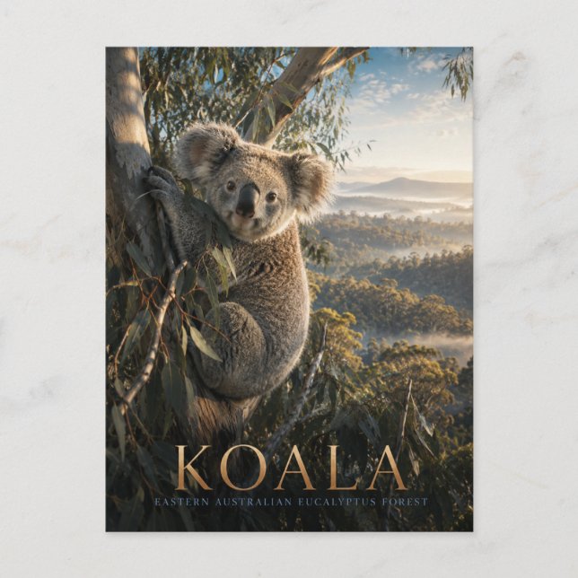 Carte Postale Koala Forêt d'Eucalyptus ANIMAUX (Devant)