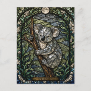 Carte Postale Koala Haut Canopée Illumina Vitrail