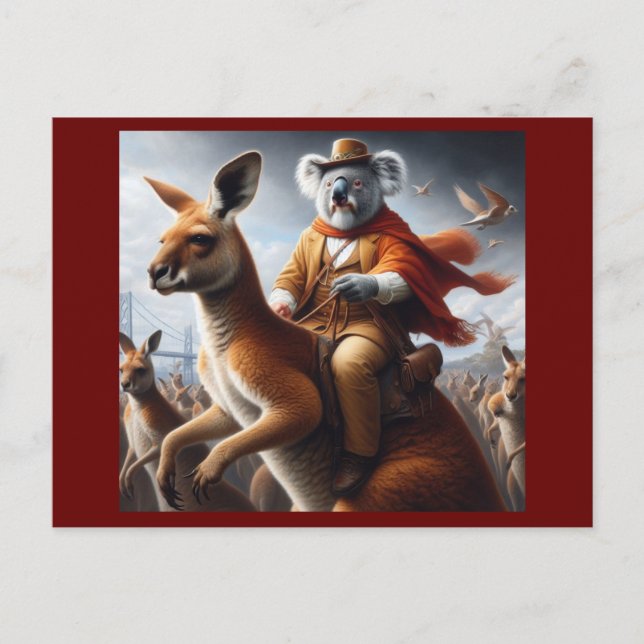Carte Postale Koala Kangaroo Rider (Devant)