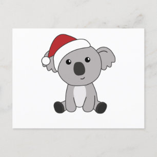 Carte Postale Koala Noël Neige Animaux d'hiver Koalas