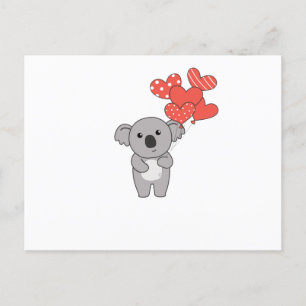 Carte Postale Koala Pour La Saint Valentin Des Animaux Sucrés Av