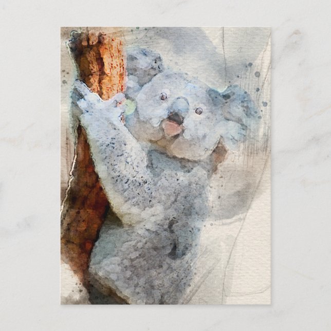 Carte postale Koala Watercolor 2022 (Devant)