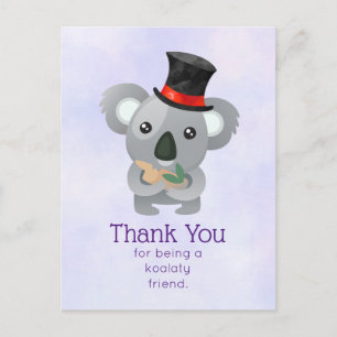 Carte Postale Koalaty ami Pun Cute Koala en haut du chapeau