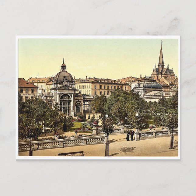 Carte Postale Kochbrunnen, Wiesbaden, Hesse-Nassau, Allemagne ma (Devant)