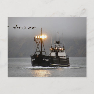 Carte Postale Kodiak, Bateau de crabe en hollandais Harbour, Ala