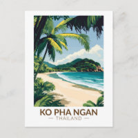 Koh Pha Ngan Thaïlande Travel Art Vintage