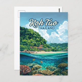 Carte Postale Koh Tao Thaïlande Asie Plage de plongée sous-marin