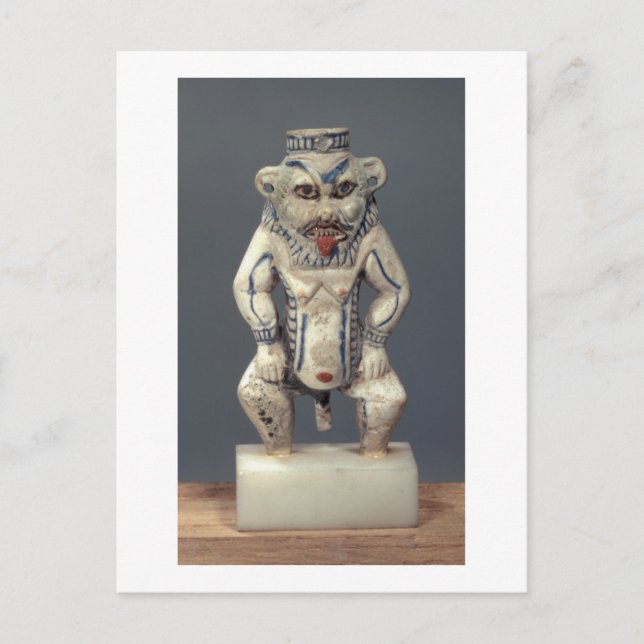 Carte Postale Kohl Pot, depicting the Egyptian household god Bes (Devant)
