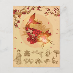 Carte Postale Koi Fish