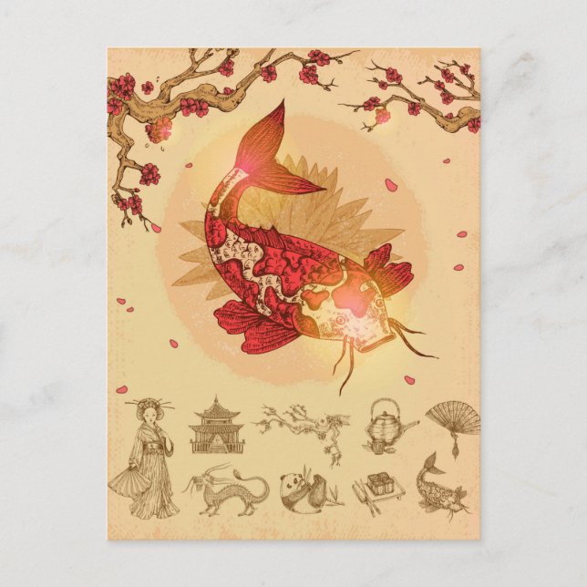 Carte Postale Koi Fish (Devant)