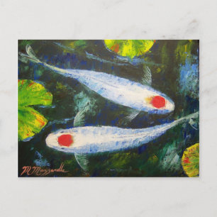 Carte Postale Koi Fish Tancho Kohaku